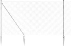 vidaXL Περίφραξη με Σπίθες 10 x 1,5 m Γαλβανισμένος Χάλυβας Ασημί