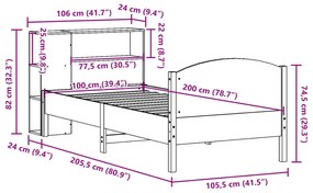 ΚΡΕΒΑΤΙ ΒΙΒΛΙΟΘΗΚΗ ΧΩΡΙΣ ΣΤΡΩΜΑ 100X200 ΕΚ ΜΑΣΙΦ ΞΥΛΟ ΠΕΥΚΟΥ 3323082