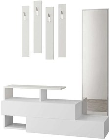 Έπιπλο Εισόδου Ramda 855DTE4003 137x35x154cm White Μοριοσανίδα, Μελαμίνη