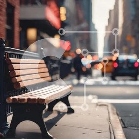 Intra Συλλεκτικό Ξύλινο Παζλ Plywood  4mm - Πάγκος Urban Street με Δραστηριότητα πόλης Σε Ξύλινο Κουτί - Διαστάσεις Puzzle: 10x10 cm – 25 κομμάτια