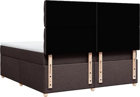 vidaXL Κρεβάτι Boxspring με Στρώμα Σκούρο Καφέ 180x200 εκ Υφασμάτινο