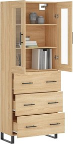 vidaXL Ντουλάπι Sonoma δρυς 69,5 x 34 x 180 εκ. από Επεξεργασμένο Ξύλο