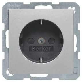 Πρίζα Σούκο Ασφαλείας Αλουμίνιο Berker Q.1 41236084 Hager 41236084 Αλουμίνιο