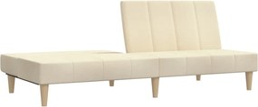 vidaXL Καναπές Κρεβάτι Διθέσιος Κρεμ Υφασμάτινος