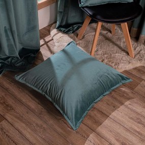 Μαξιλαροθήκη Διακοσμητική Δαπέδου Velvet 15 Pine Green Teoran 65Χ65 Cotton-Acrylic