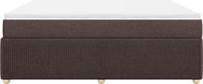 vidaXL Κρεβάτι Boxspring με Στρώμα Σκούρο Καφέ 200x200 εκ. Υφασμάτινο
