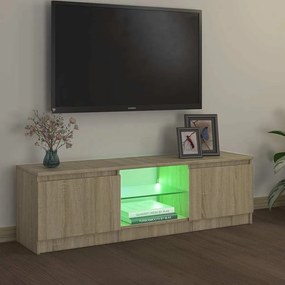 vidaXL Έπιπλο Τηλεόρασης με LED Sonoma Δρυς 120 x 30 x 36 εκ.