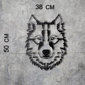 Decorative Metal Wall Accessory Wolf v11 Black