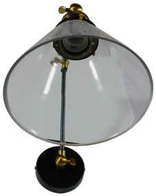 GloboStar® OLIVIA 01068 Vintage Φωτιστικό Τοίχου Απλίκα Μονόφωτο με Σπαστό Μεταλλικό Βραχίονα και Γυάλινη Καμπάνα Φ19 x Μ63 x Π19 x Υ77cm