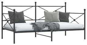 vidaXL Κρεβάτι ημέρας χωρίς στρώμα Μαύρο 100x190 cm Ατσάλι