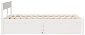 vidaXL Σκελετός Κρεβ. Χωρίς Στρώμα Λευκό 140x200 εκ Μασίφ Πεύκο
