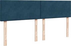 vidaXL Κρεβάτι Boxspring με Στρώμα Μπλε 180x200 εκ. Βελούδινο
