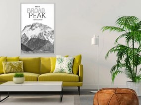 Αφίσα - Peaks of the World: Broad Peak - 40x60 - Μαύρο - Με πασπαρτού