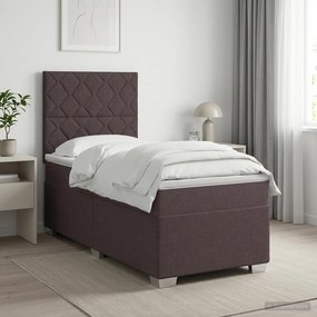 vidaXL Κρεβάτι box spring με στρώμα Σκούρο Καφέ 80 x 200 cm Ύφασμα