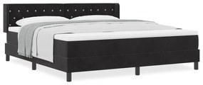 vidaXL Κρεβάτι Box Spring με Στρώμα Μαύρο 180x200 εκ Βελούδο