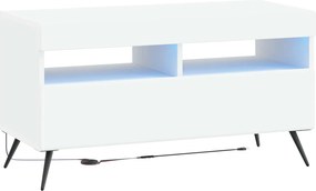 vidaXL Ντουλάπα LED Τηλεόρασης Λευκό Επεξεργασμένο Ξύλο