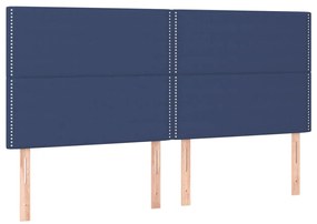vidaXL Κρεβάτι Boxspring με Στρώμα &amp; LED Μπλε 180x200 εκ. Υφασμάτινο