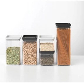 Βάζο αποθήκευσης Brabantia Tasty+ 1001172, 1,6 l, Πλυντήριο πιάτων και ψυγείο, Σκούρο γκρι