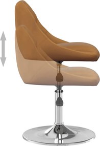 vidaXL Καρέκλες Τραπεζαρίας Περιστρεφόμενες 4 τεμ. Καφέ Βελούδινες