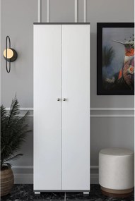 Ντουλάπι ArteLibre ROSELINE Λευκό/Ανθρακί Μοριοσανίδα 50x30x183cm