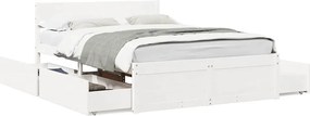 vidaXL Σκελετός Κρεβ. Χωρίς Στρώμα Λευκό 120x190 εκ Μασίφ Πεύκο