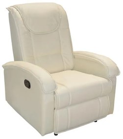 Πολυθρόνα ROCCA RELAX C0026.02 με Μηχανισμό Massage & PU Εκρού 80x96x97 εκ. 80x96x97 εκ.
