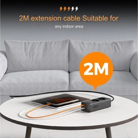 ΠΟΛΎΜΠΡΙΖΑ TESSAN 6 IN 1 POWER STRIP 2XSCHUKO 2XUSB 2XTYPE-C