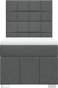 vidaXL Κρεβάτι Boxspring με Στρώμα Σκούρο Γκρι 80x200 εκ. Υφασμάτινο