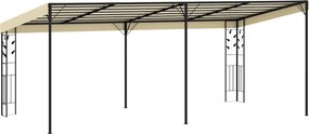 vidaXL Κιόσκι Επιτοίχιο Κρεμ 6 x 3 x 2,5 μ.