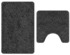 vidaXL Πατάκι μπάνιου 2 pcs Σκούρο γκρι 50 x 50 cm Πολυπροπυλένιο