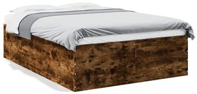 vidaXL Πλαίσιο Κρεβατιού Καπνιστή Δρυς 120x200 εκ. Επεξεργασμένο Ξύλο