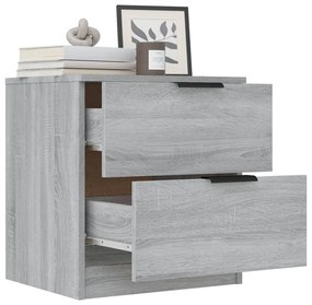 vidaXL Κομοδίνα 2 τεμ. Γκρι Sonoma από Επεξεργασμένο Ξύλο