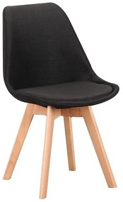 Καρέκλα Τραπεζαρίας Billy 11.1593.S (Σετ 4τμχ) 48Χ55Χ82cm Black Wood, Fabric