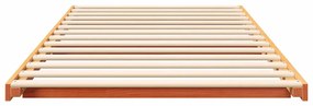 vidaXL Κρεβάτι δαπέδου Καφέ κεριού 80 x 220 cm Μασίφ ξύλο πεύκου