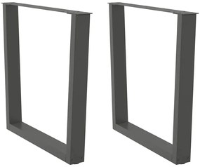 vidaXL Πόδια Τραπεζαρίας Σχήματος V 2 τεμ. Ανθρακί 90x(72-73,3) εκ. Ατσάλι