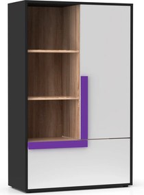 Ραφιέρα Alex 84x36x133εκ Γραφίτης-Σονόμα-Λευκό TO-ALEXSH2D