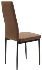 Καρέκλα Parker PU cappuccino-μαύρο πόδι 42x48x98εκ 4αδα 42x48x98 εκ.