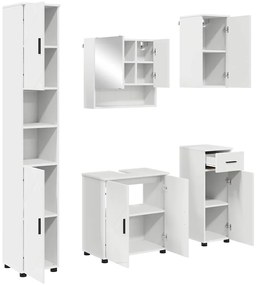 vidaXL Σετ Επίπλων Μπάνιου με συρτάρι 5 pcs Λευκό 61 x 35 x 64 εκ.