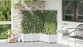 vidaXL Γλάστρα Κήπου 5 τμχ. Λευκό 120 x 120 x 142 cm PP