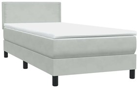 ΚΡΕΒΑΤΙ BOXSPRING ΜΕ ΣΤΡΩΜΑ ΑΝΟΙΧΤΟ ΓΚΡΙ 100X210 ΕΚ. ΒΕΛΟΥΔΙΝΟ 3316101