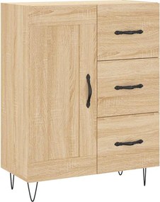 vidaXL Ντουλάπι Sonoma δρυς 69,5 x 34 x 180 εκ. από Επεξεργασμένο Ξύλο