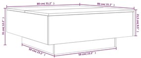 Τραπεζάκι Σαλονιού Γκρι Σκυρ. 80 x 80 x 31 εκ. Επεξ. Ξύλο - Γκρι