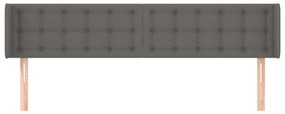 vidaXL Κεφαλάρι με Πτερύγια Γκρι 203x16x78/88 εκ. Συνθετικό Δέρμα