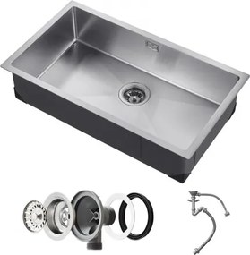 VEVOR 76cm Kitchen Sink Undermount Single Bowl Drop-In Basin Stainless Steel Bar