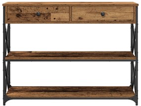 vidaXL Κονσόλα Παλιού Ξύλου 100x28x75 εκ. Κατασκευασμένο Ξύλο & Χάλυβας