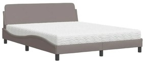 vidaXL Κρεβάτι με Στρώμα Dover Taupe 160x200 εκ. Υφασμάτινο