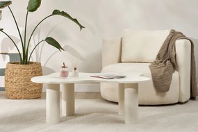 Τραπεζάκι Σαλονιού Κρεμ CEZUN 110x70x40