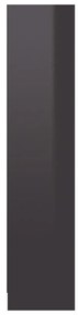 vidaXL Βιβλιοθήκη με 3 Ράφια Γυαλ. Γκρι 60x24x109 εκ. Επεξεργ. Ξύλο
