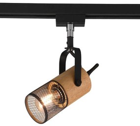 Σποτ Ράγας Duoline 78430132 15x7x16cm 1xE14 25W Black-Natural Trio Lighting