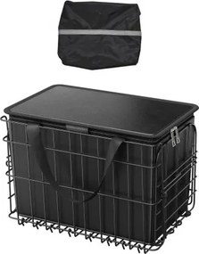 VEVOR Rear Bike Basket Folding Bicycle Basket Cargo Net Liner Waterproof Cover